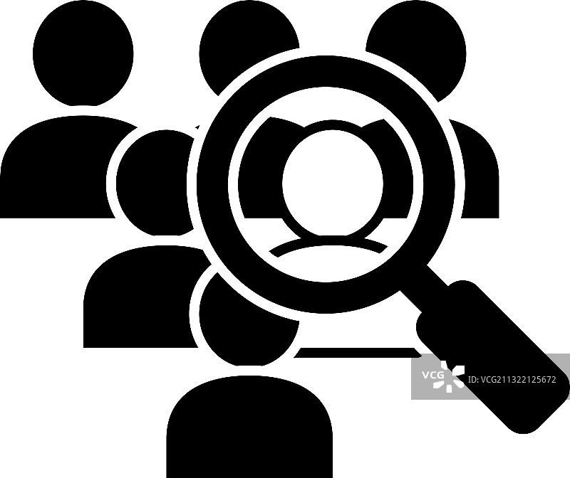 人物与放大镜剪影图片素材