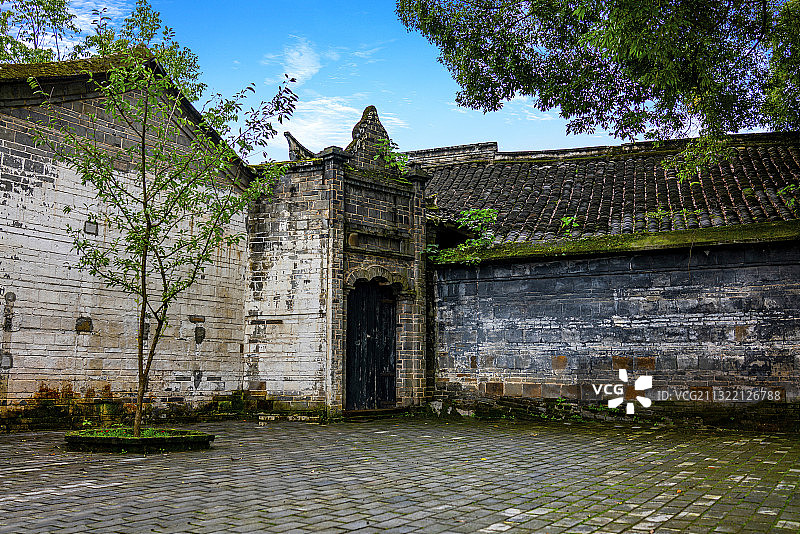 四川省大邑县刘文彩庄园建筑图片素材
