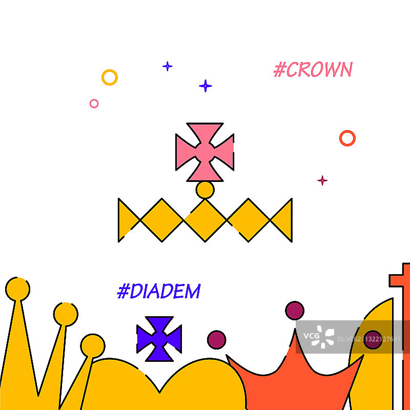 简约皇冠线性图标图片素材