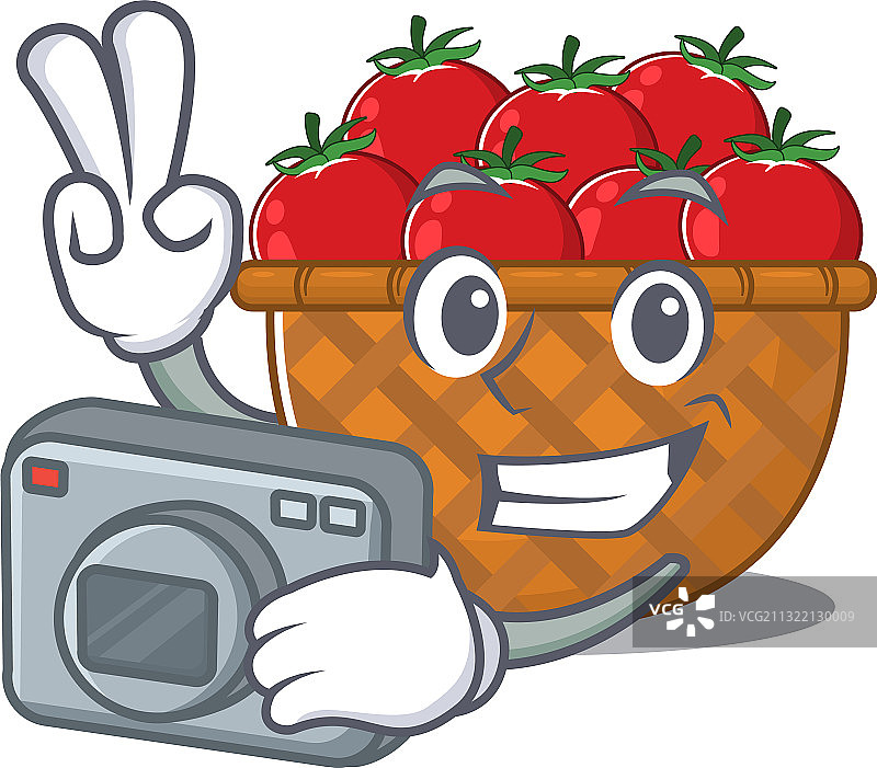 作为专业人士的番茄篮子吉祥物设计图片素材
