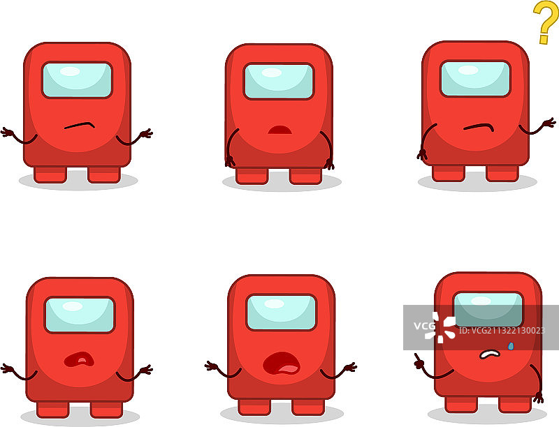 红色Among Us卡通角色图片素材