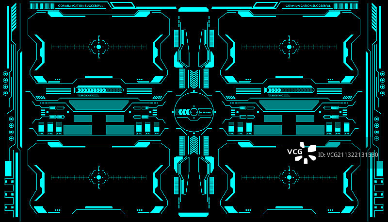 未来主义元素四屏用户抬头显示器界面图片素材