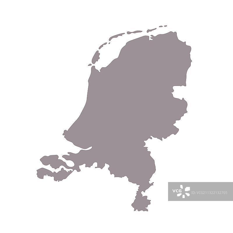荷兰空白地图轮廓图片素材