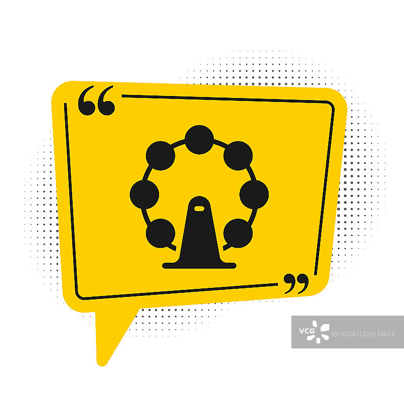 黑色伦敦眼图标，白色背景图片素材