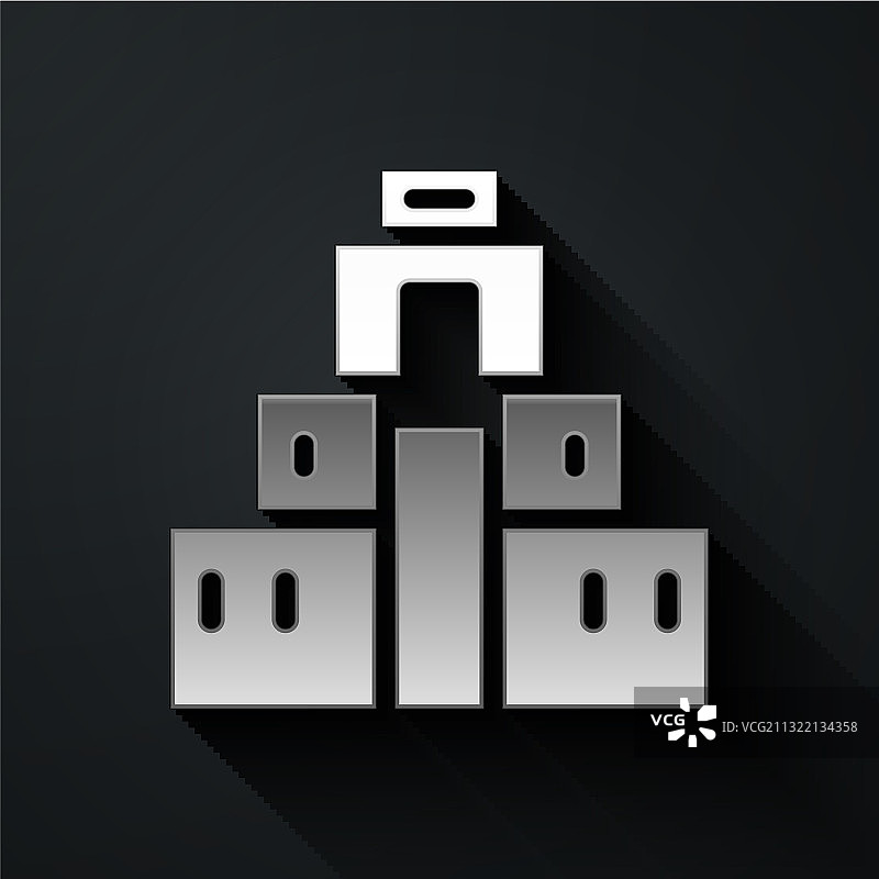 玛雅奇琴伊察银色图标图片素材