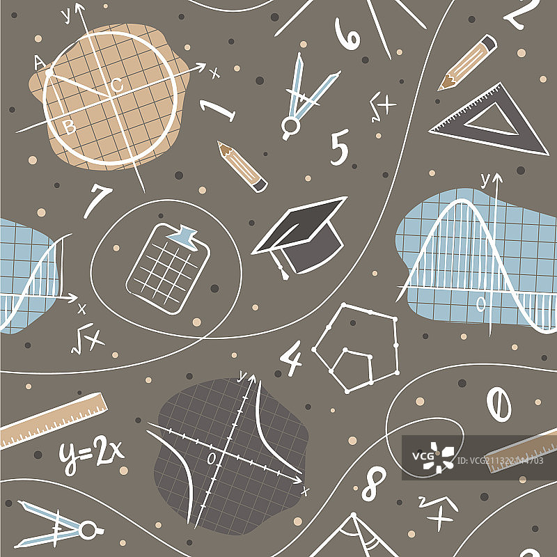 学校代数涂鸦无缝图案图片素材