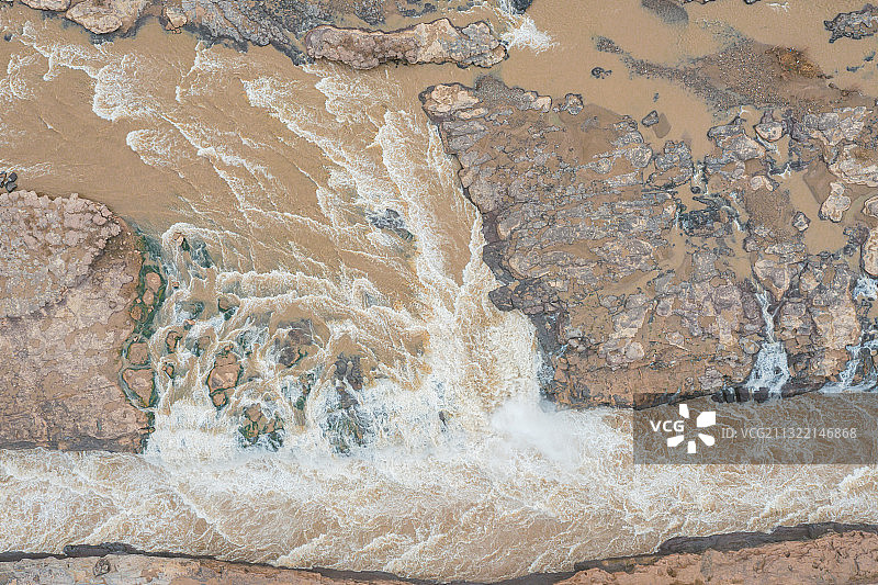 航拍陕西省山西省壶口瀑布景区图片素材