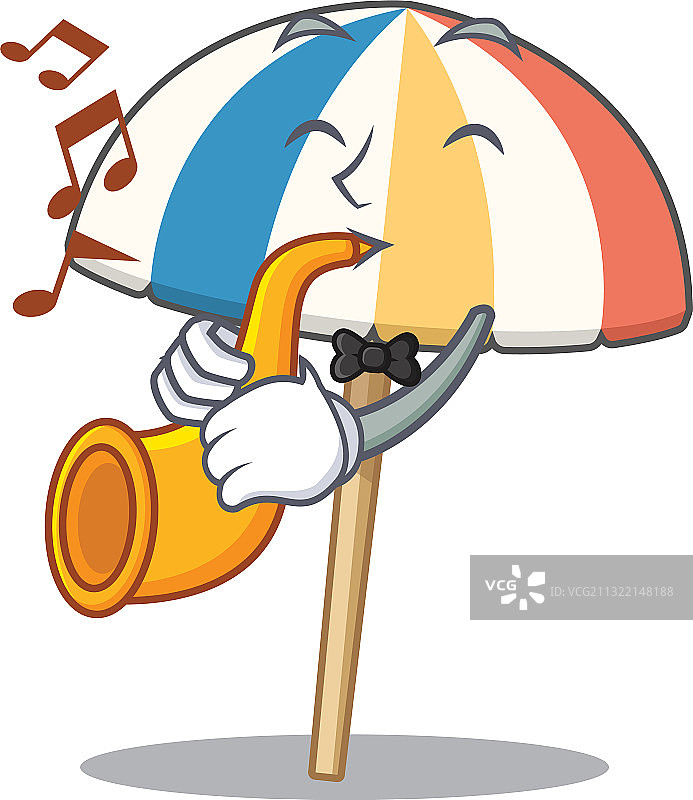 沙滩伞卡通人物设计图片素材