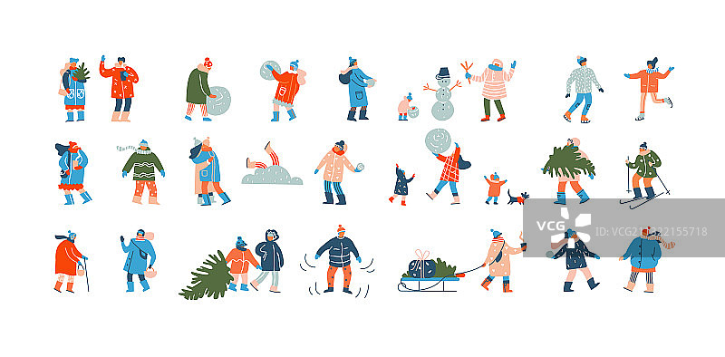 冬季人物卡通形象图片素材