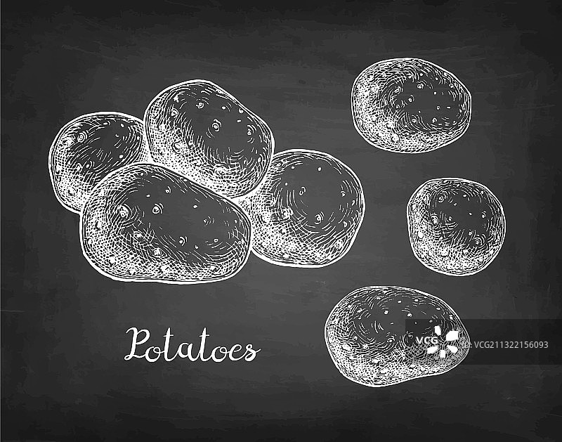 粉笔素描土豆图片素材