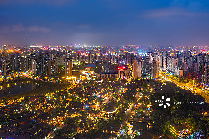 晋江市五店市传统街区夜色图片素材