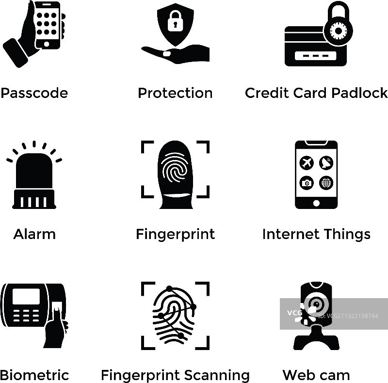 互联网安全字形图标图片素材
