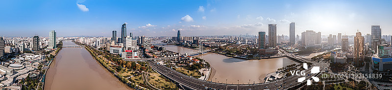 航拍浙江宁波三江口城市景观图片素材