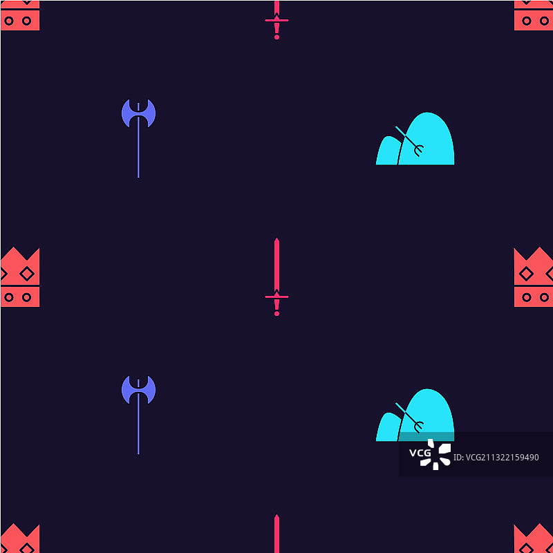 干草捆耙中世纪斧剑组合图片素材