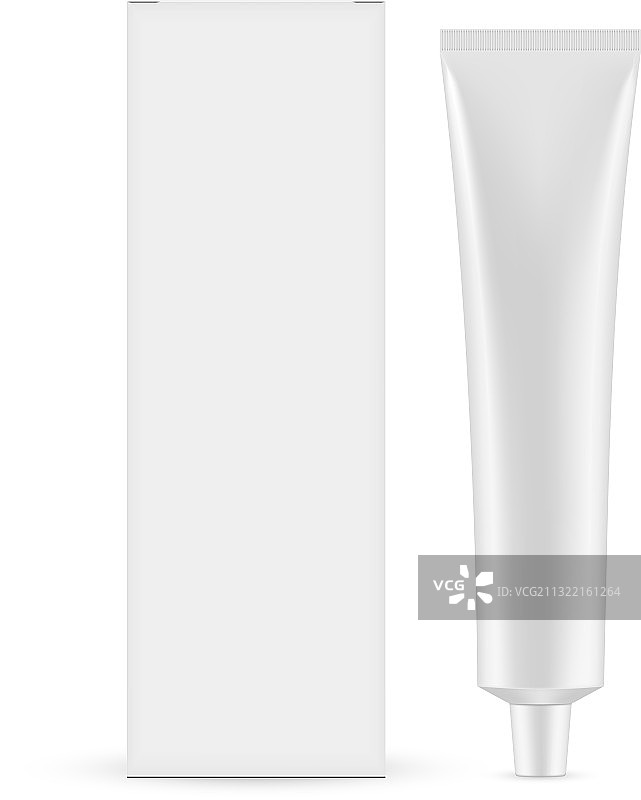 带盒子样机的金属化妆品管图片素材