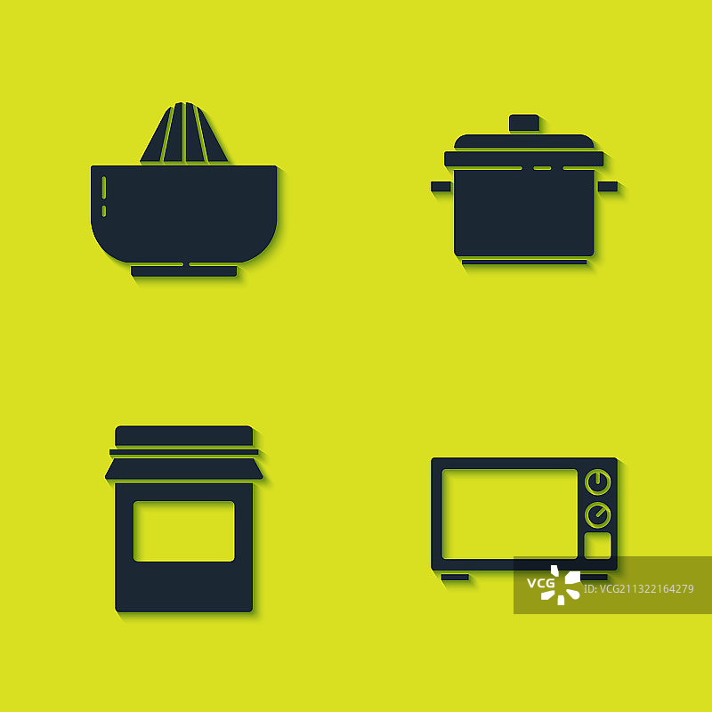 柑橘榨汁机、微波炉和果酱罐图片素材