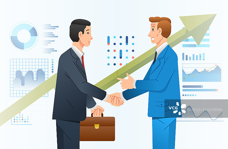 两家公司之间的商务合作图片素材