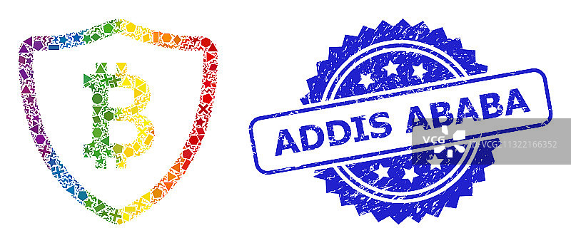 纹理亚的斯亚贝巴图章和彩色图片素材