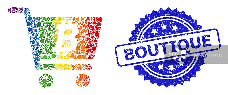 带划痕的精品印章和光谱图片素材