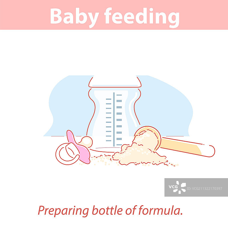 准备婴儿配方奶图片素材