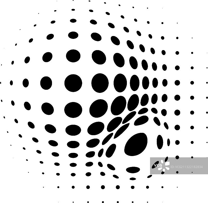 球形扭曲半色调点元素球体图片素材