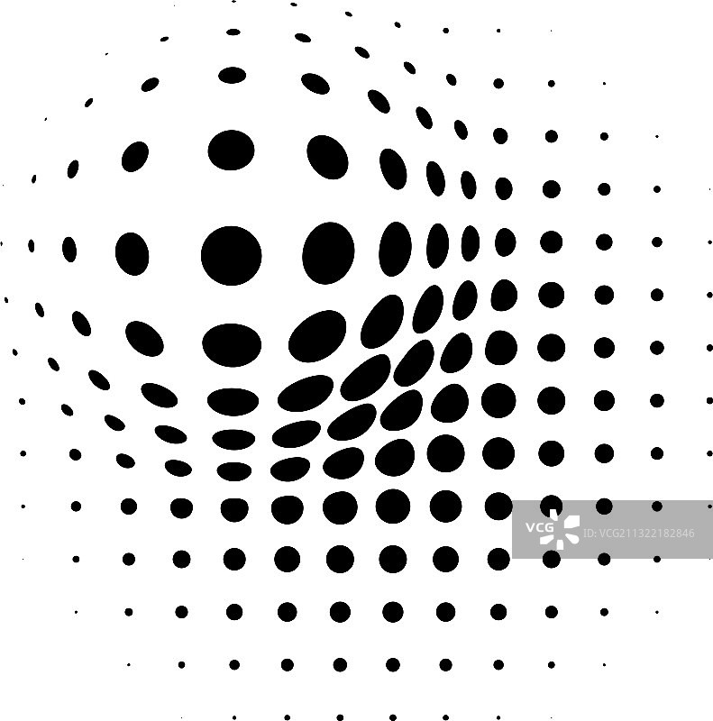 球形扭曲半色调点元素球体图片素材