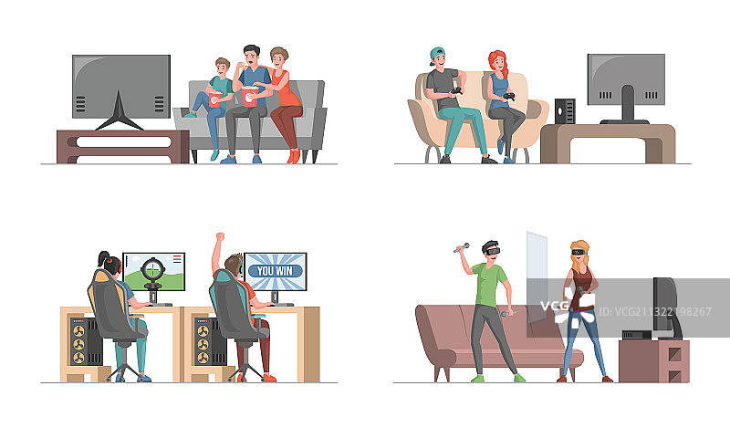 电子娱乐扁平设计图片素材