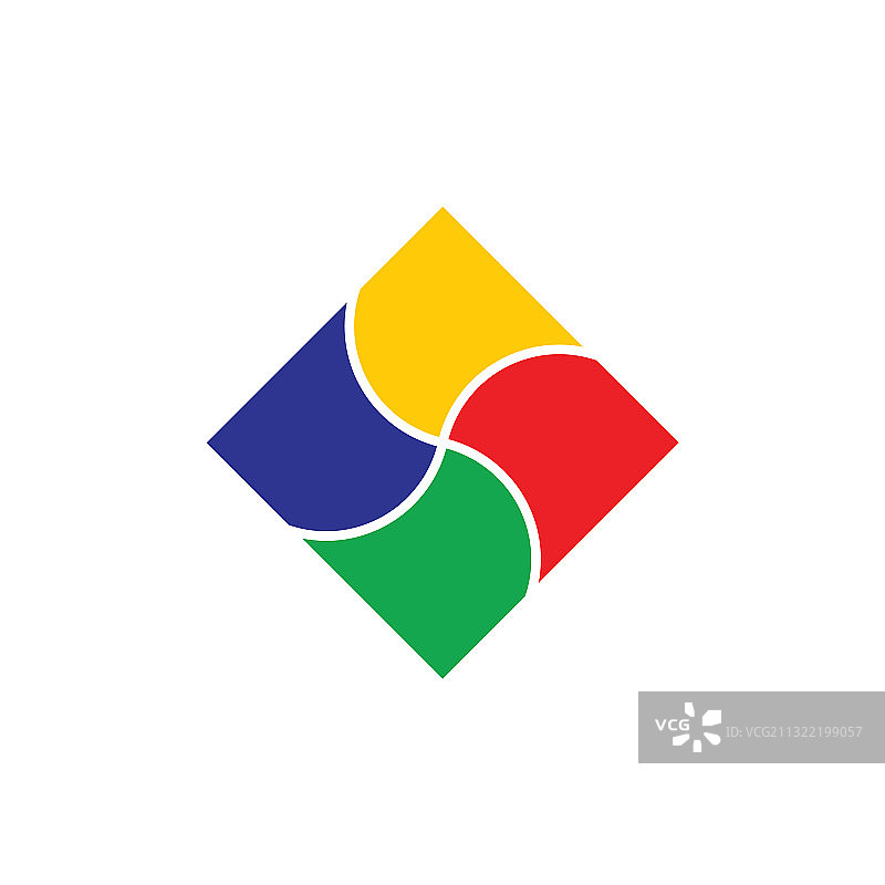彩色旋转正方形标志图片素材