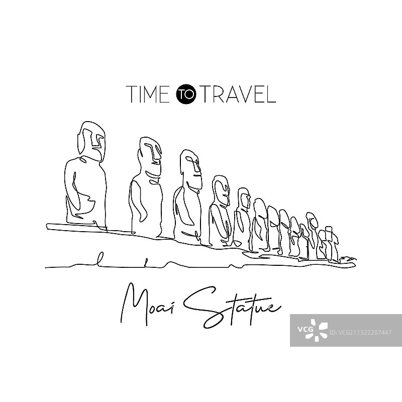 欢迎来到莫埃连续线条画图片素材