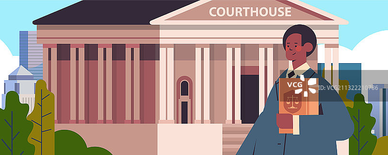 拿着法官书籍、提供法律咨询的男律师图片素材