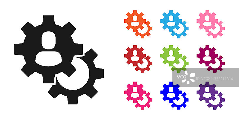 白色背景上的黑色猎头图标图片素材