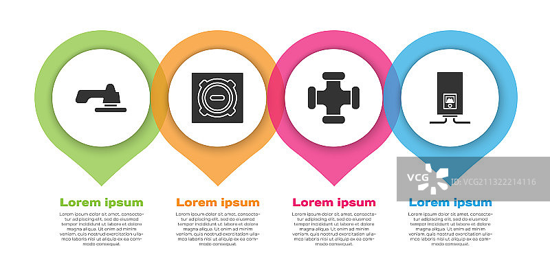 水龙头井盖下水道工业套装图片素材