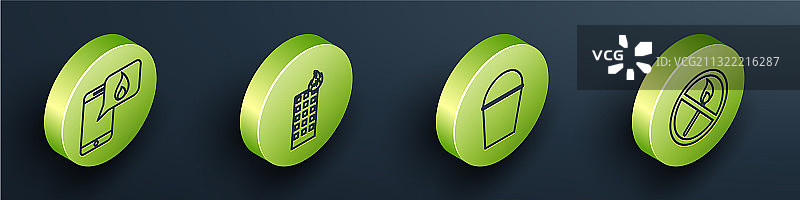 2.5D紧急呼叫911火警电话套装图片素材