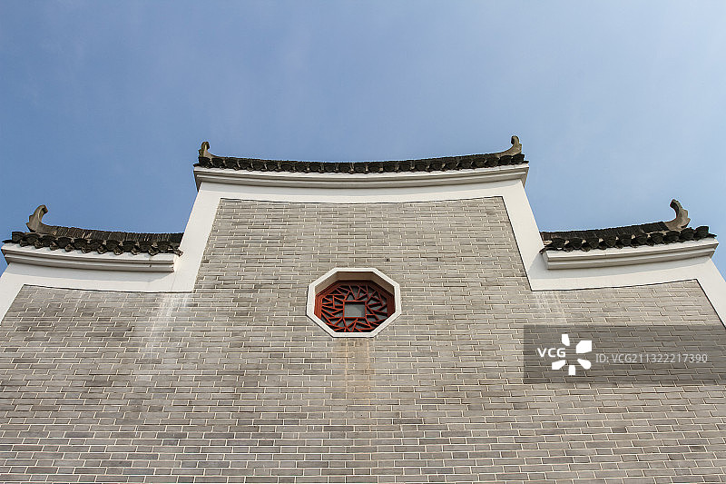 中式建筑山墙 飞檐对称建筑图片素材