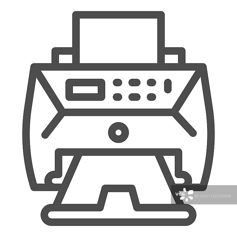 激光打印机线条图标，共享办公概念图片素材