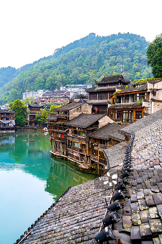 航拍湖南凤凰古城图片素材