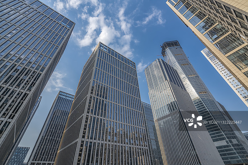 山东济南金融中心办公写字楼街道街景图片素材