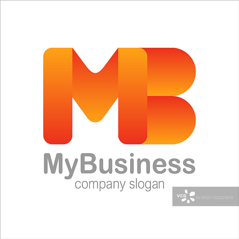 MB字母橙色渐变标志符号图片素材