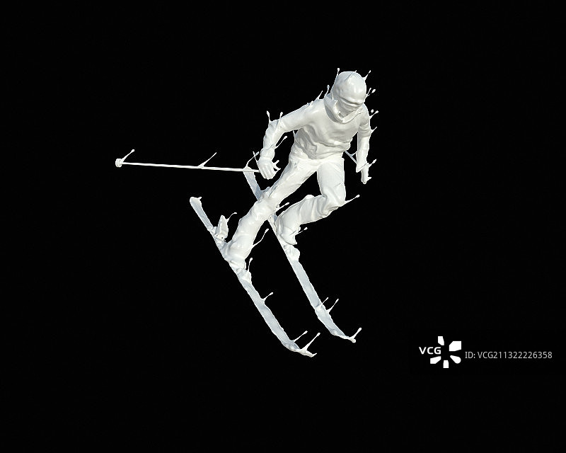 牛奶人物形态速降滑雪图片素材