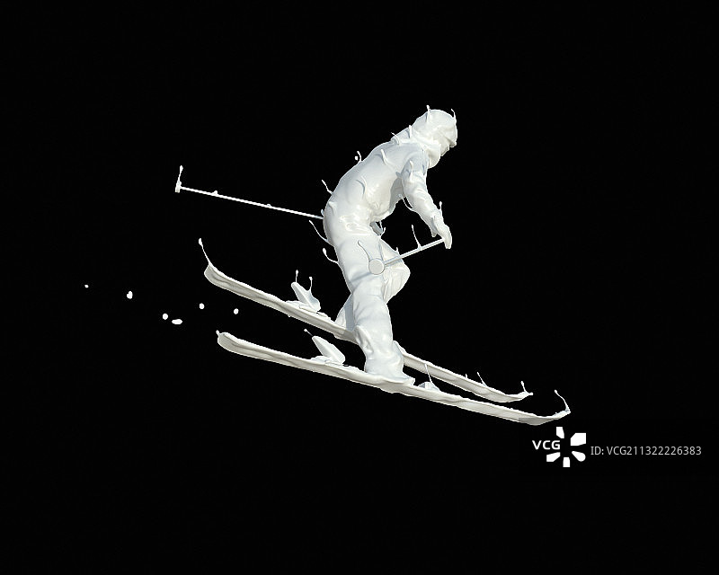 牛奶人物形态速降滑雪图片素材