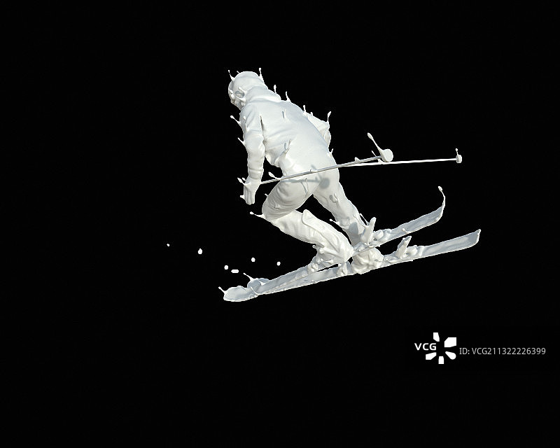 牛奶人物形态速降滑雪图片素材