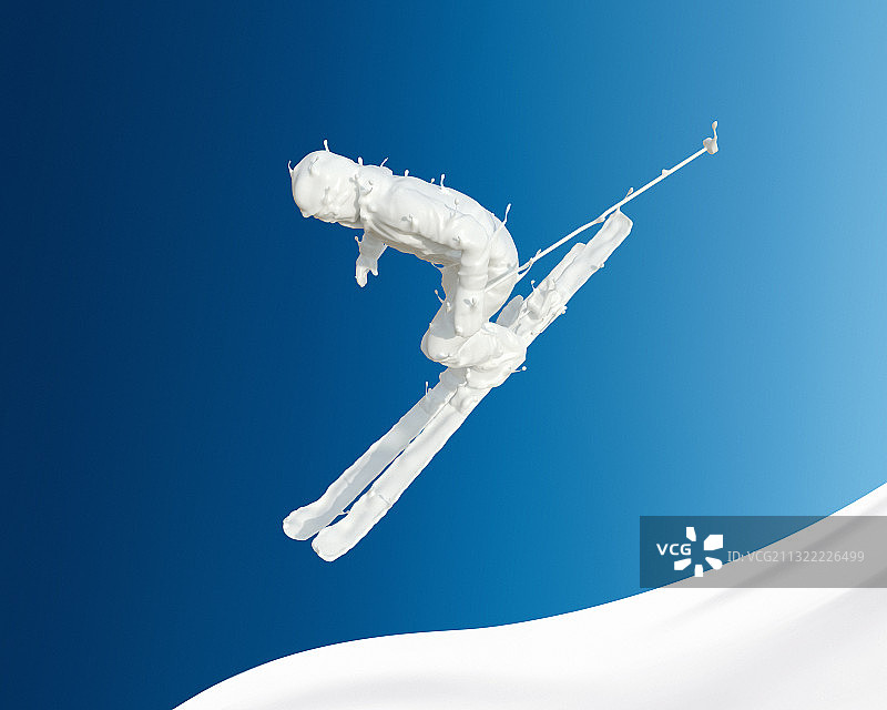 牛奶人物形态高山滑雪图片素材