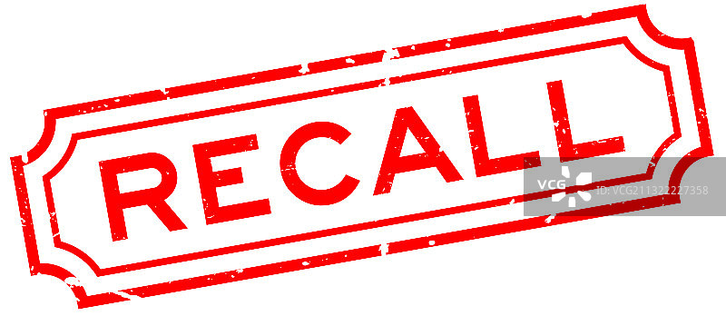 红色召回字样方形橡胶印章图片素材