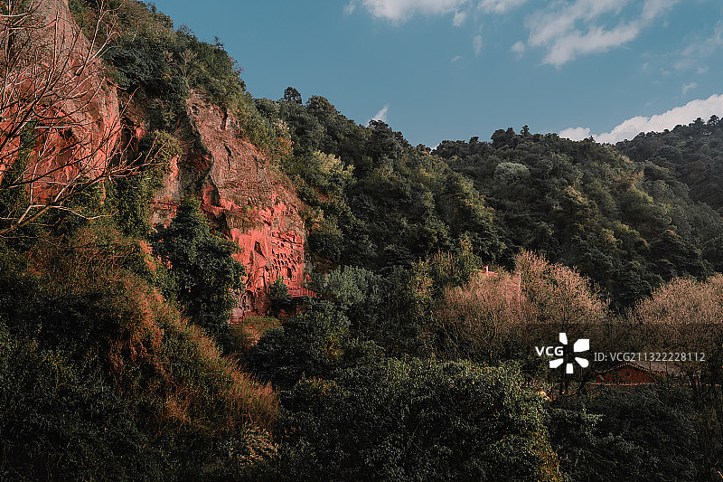 法华寺的夕阳晚照图片素材