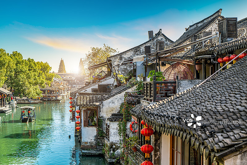 浙江西塘古镇风光图片素材