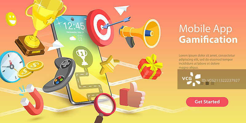 手机应用游戏化互动内容图片素材