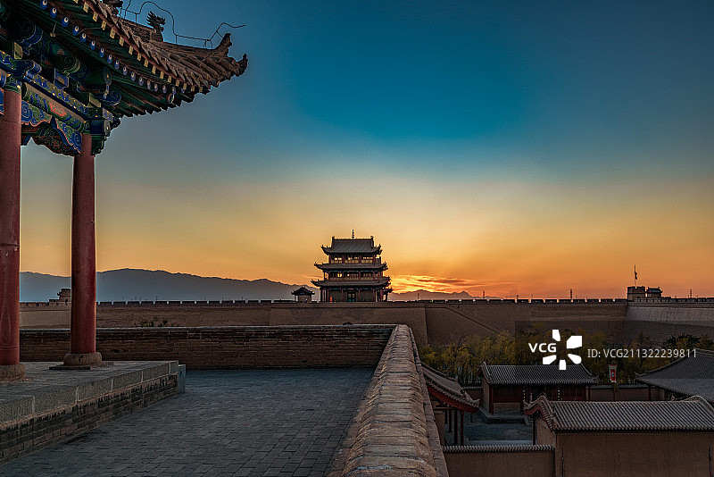 雄关落日图片素材