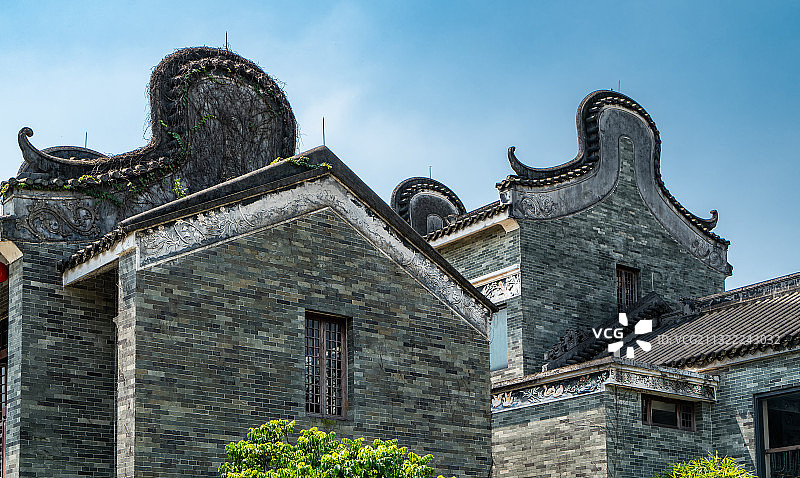 广州岭南古民居建筑街道街景图片素材
