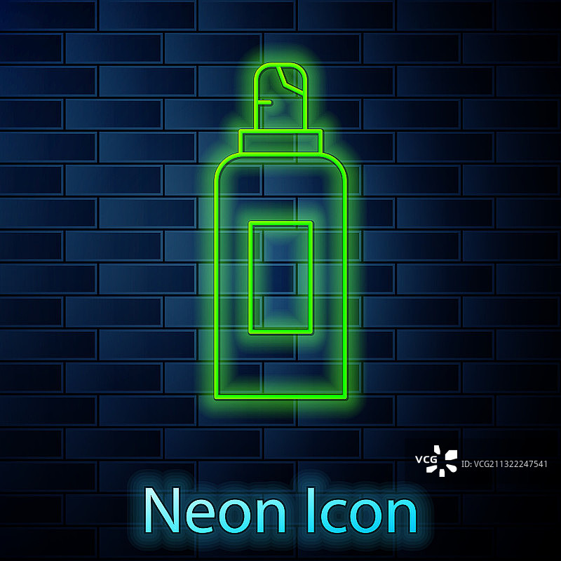 发光霓虹灯线条喷漆罐图标图片素材