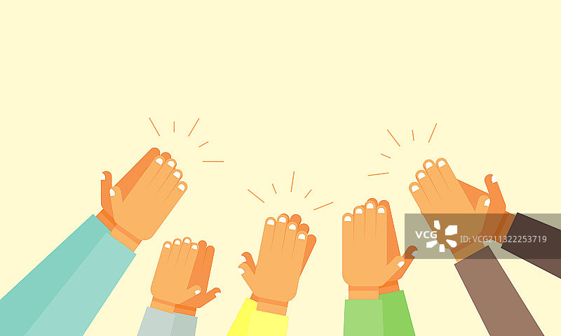 鼓掌欢呼插画图片素材